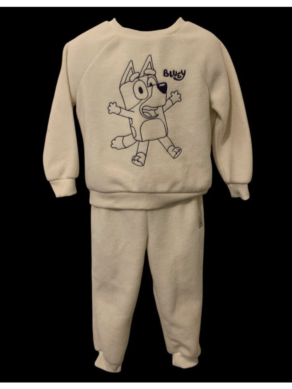 Bluey Baby Boy Sweatshirt Jogger Pants Size 3T Cream Long Sleeve Tapered Ankles - Picture 3 of 12